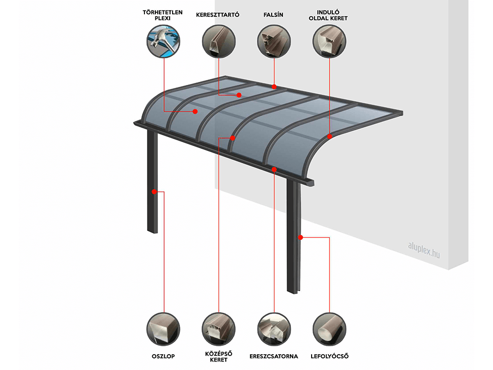 2X3 m-es 2 lábon álló teraszfedés, pergola - Image 2